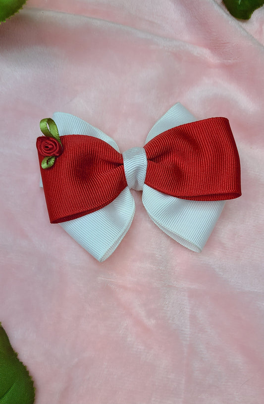 kids white and red bow